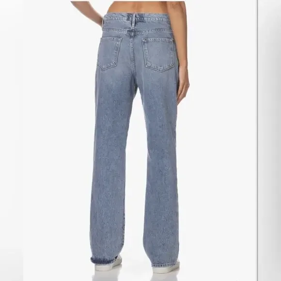 Frame Denim Le Drew Loose Fit Straight Jeans in Cascade Blue Size 30